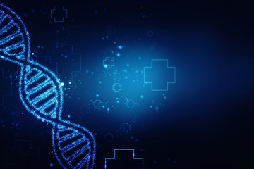 2d render of dna structure, abstract background