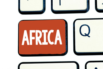 Writing note showing Africa. Business photo showcasing worlds second largest and second most populous continent Arab.