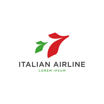 italian flag airline logo template