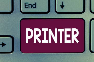 Writing note showing Printer. Business photo showcasing Device used to print things made on computer Office equipment.