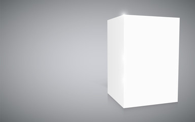 Blank white cube isolated on white background.