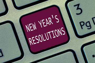 Text sign showing New Year s is Resolutions. Conceptual photo Wishlist List of things to accomplish or improve.