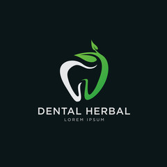 Fototapeta premium Nature herbal leaf dental logo template