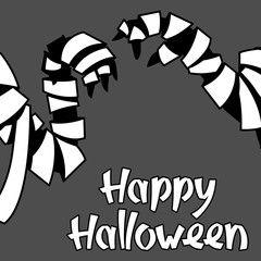 Happy Halloween greeting card with mummy.