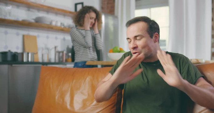 Married couple arguing.