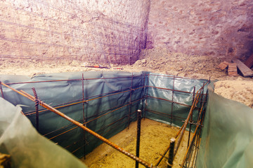Cellar basement framework for pouring concrete wall