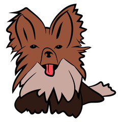small indoor shaggy dog in vector format and cartoon style