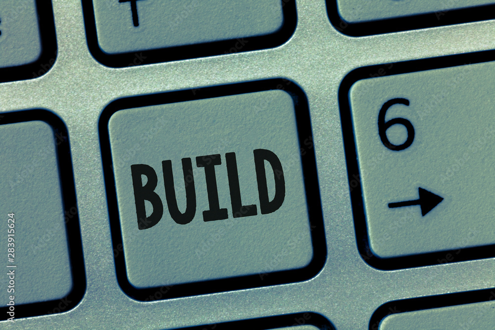 Aufkleber conceptual hand writing showing build. business photo showcasing construct something by putting mate