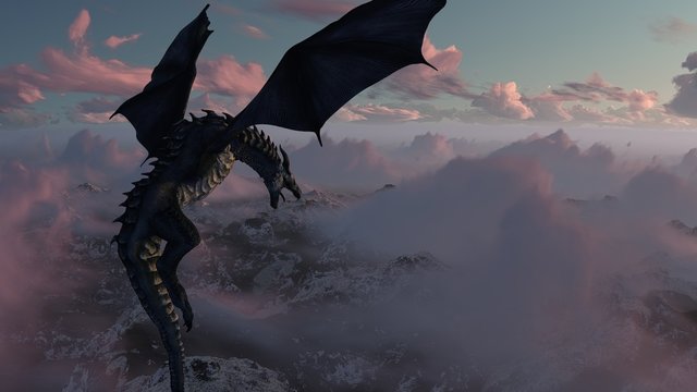 High resolution Ice dragon 3D rendered. Write your text and use it as poster, header, banner or etc.