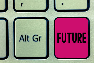 Handwriting text Future. Concept meaning period of time following moment of speaking or writing...