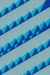 hellblaues Muster aus grafischen Formen auf Papier