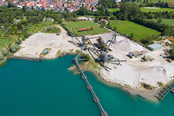 Kiesabbau im Hessischen Ried/Deutschland