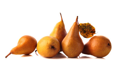  pears isolated on white background