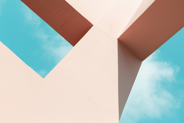 Abstract pink painted concrete structure - obrazy, fototapety, plakaty