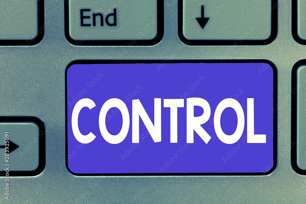 Poster writing note showing control. business photo showcasing power to influence direct behavior actions c