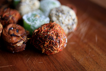 Oriental sweets are assorted, Turkish delight and baklava