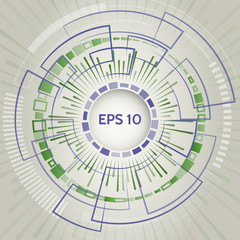Abstract technology circles vector background. Futuristic object design. Vector science and technology illustration. HUD element.