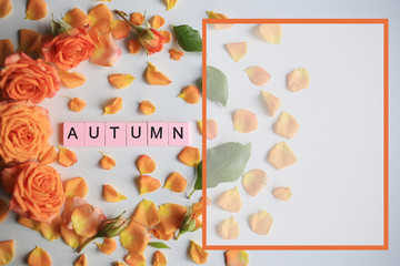 The word Autumn from wooden letters.