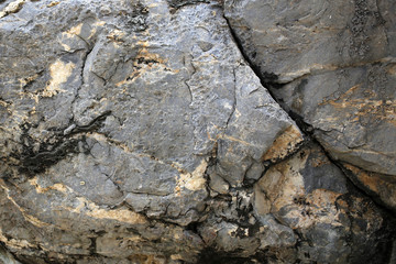 Background texture of rough cliff rock wall