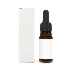 White dropper bottle mockup. CBD dropper bottle. Serum dropper botlle. Vape liquid in glass bottle.
