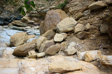 Background texture of rough cliff rock wall