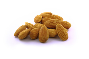ALMOND WITH WHITE BACKGROUND - HEALTHY FOOD