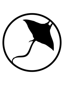 kreis rund logo stachelrochen schwimmen tauchen silhouette umriss rochen sch&ouml;n unterwasser fisch gef&auml;hrlich tier meer wasser clipart stechrochen tiefsee