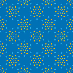 Blue luxury background decorative dots seamless pattern