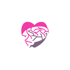 Brain Logo template Think idea concept Brainstorm power thinking icon