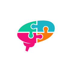 Obraz premium Brain Logo template Think idea concept Brainstorm power thinking icon