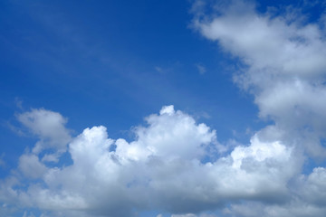White Clouds with Beautiful Blue Sky Background.
