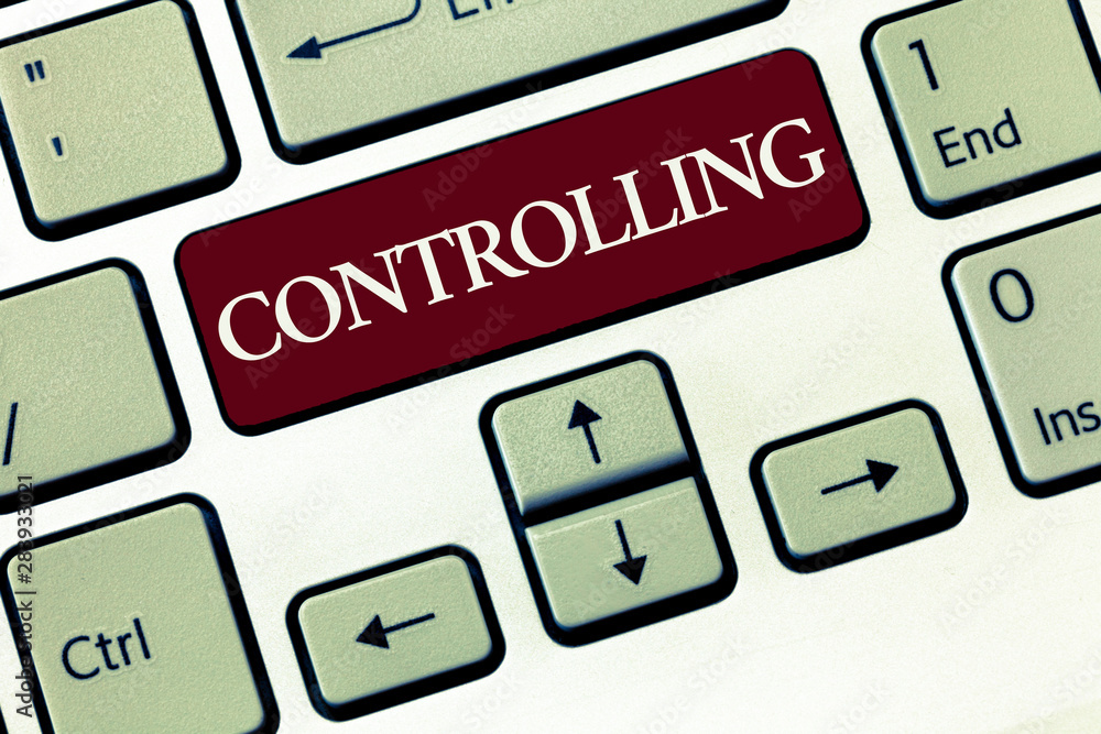 Poster writing note showing controlling. business photo showcasing having the power to control how somethin