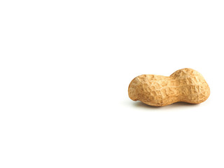 Fototapeta na wymiar Roasted peanuts, white background people