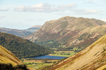 Ullswater Lake and mountains in the Lake District