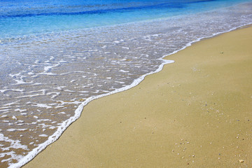 Wave on sandy beach background