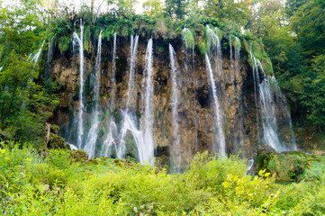 Croatia, Plitvice Lakes. The most beautiful place in Europe. Valley of lakes and waterfalls.