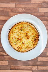 Quiche Lorraine with smoked bacon