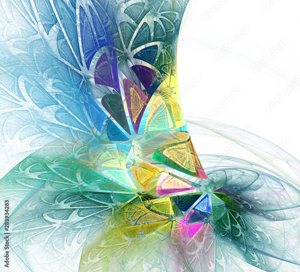 Poster an abstract computer generated modern fractal design. abstract fractal color texture. digital art. a