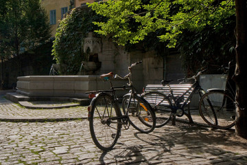 Bicycles in the old town, Stockholm, Sweden