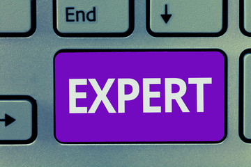 Conceptual hand writing showing Expert. Business photo text person who is very knowledgeable about or skilful in particular area.