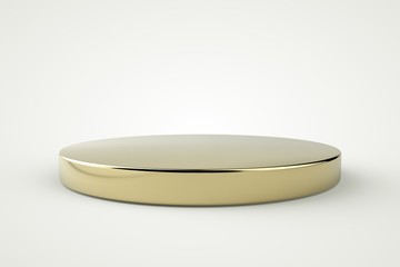  3d rendering metal podium minimal white wall scene