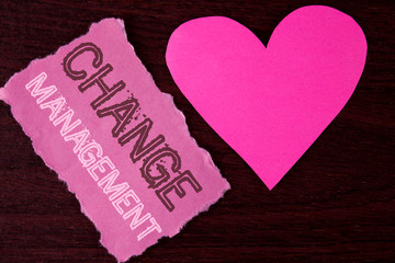 Handwriting text writing Change Management. Concept meaning replace leaderships or People in charge...