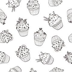 cupcakes seamless pattern