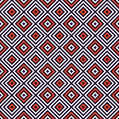 Geometric Orange Purple and White Diamonds Seamless Pattern