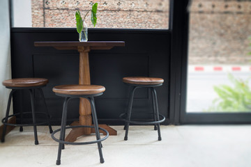 Wooden stool seat and table