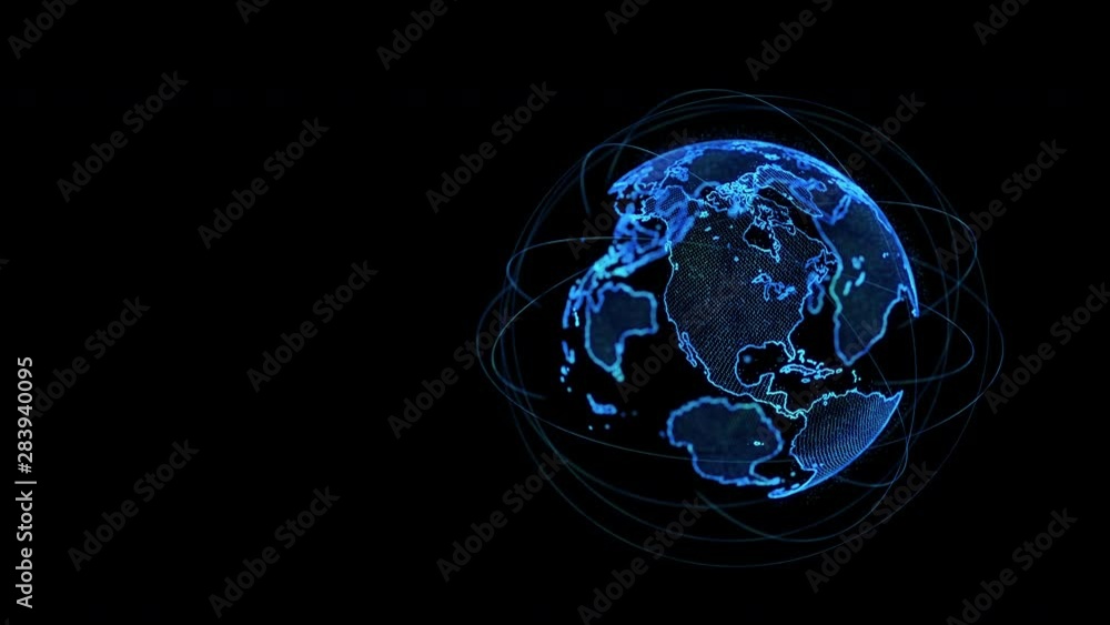 Aufkleber global communication network concept. planet earth in cyberspace.