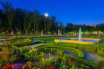 Beautiful gardens of the Branicki Palace in Bialystok, Poland.