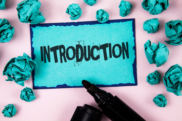Word writing text Introduction. Business concept for First part of a document Formal presentation...