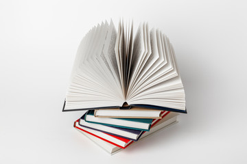 open book on white background