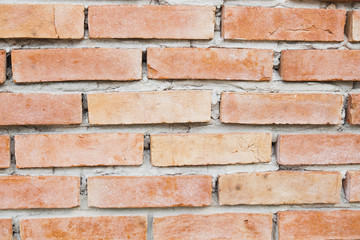 Close up photo of a red brick wall background